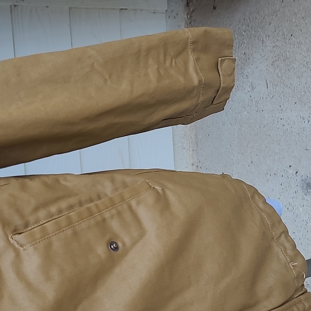 ZARA Tan Brown Solid Waxed Cotton Small Mens Full Zip Jacket Coat NEW - Picture 4 of 8